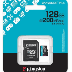 microsdxc kingston canvas go! plus 128gb class 10/uhs i (u3) v30 200mb/s
